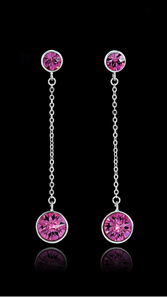 Picture of Excellent Swarovski Element Platinum Plated Drop & Dangle