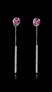 Picture of Nickel And Lead Free Platinum Plated Swarovski Element Drop & Dangle