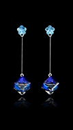 Picture of Beautiful Shaped Platinum Plated Swarovski Element Drop & Dangle