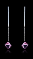 Picture of Beautiful Shaped Swarovski Element Pink Drop & Dangle