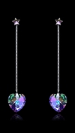 Picture of Online Platinum Plated Swarovski Element Drop & Dangle