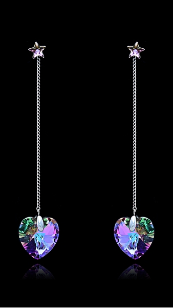 Picture of Online Platinum Plated Swarovski Element Drop & Dangle