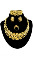 Picture of Flexible Designed Dubai Style Gold Plated 4 Pieces Jewelry Sets