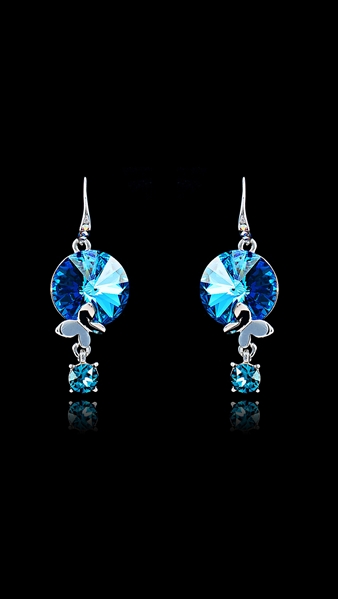 Picture of Attractive Sea Blue Zinc-Alloy Drop & Dangle