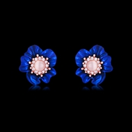 Picture of Sparkling And Fresh Colored Rose Gold Plated Europen Style Stud