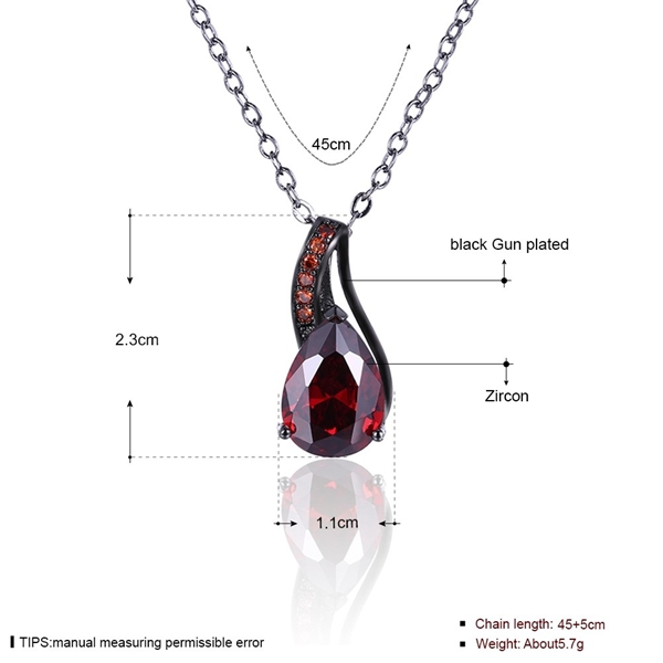 Picture of Diversified Gunmetel Plated Red Necklaces & Pendants