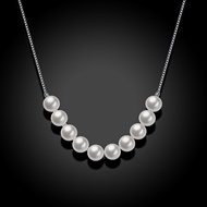 Picture of Popular Design Platinum Plated Venetian Pearl Necklaces & Pendants