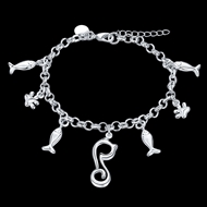 Picture of Delicate Curvy Platinum Plated Bracelets