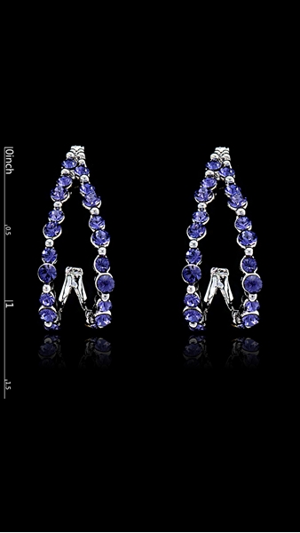 Picture of Elegant Colored Swarovski Element Zine-Alloy Stud 