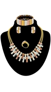 Picture of Unique Design Multi-Tone Plated Dubai Style 4 Pieces Jewelry Sets