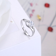 Picture of Widely Accepted White Platinum Plated Fashion Rings