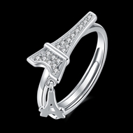 Picture of Cute Designed Platinum Plated White Fashion Rings