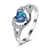 Picture of New Arrival Blue Platinum Plated Fashion Rings