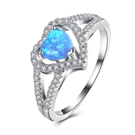 Picture of Cultured Blue Platinum Plated Fashion Rings