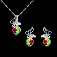 Picture of Swarovski Element Round Necklace And Earring Sets 2BL050500S