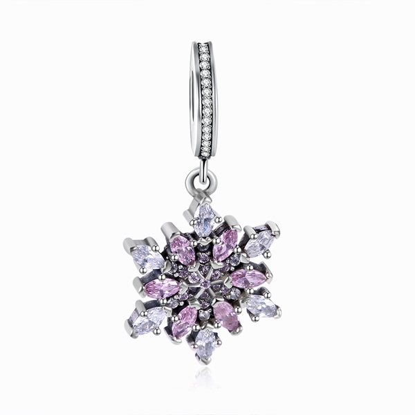 Picture of  Cubic Zirconia Snowflake Charms & Beads 3LK053907