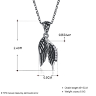 Picture of  Wing 925 Sterling Silver Pendant Necklaces 3LK053921N