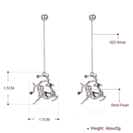 Picture of Low Price 925 Sterling Silver Platinum Plated Dangle Earrings from Trust-worthy Supplier