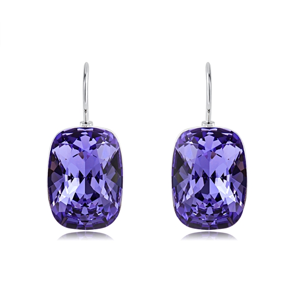 Picture of Brand New Purple Swarovski Element Small Hoop Earrings with SGS/ISO Certification