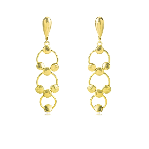 Picture of Amazing Big Gold Plated Dangle Earrings