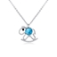 Show details for Great Value Blue Platinum Plated Pendant Necklace with Full Guarantee