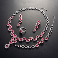 Picture of Popular Cubic Zirconia Big 4 Piece Jewelry Set