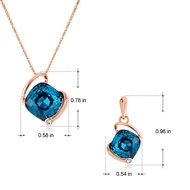 Picture of Good Artificial Crystal Rose Gold Plated Necklace and Earring Set