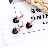 Picture of Low Price Zinc Alloy Purple Necklace and Earring Set from Trust-worthy Supplier