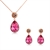 Picture of Great Value Pink Artificial Crystal Necklace and Earring Set with Full Guarantee