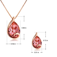 Picture of Great Value Rose Gold Plated Artificial Crystal Necklace and Earring Set in Exclusive Design