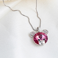 Picture of Inexpensive Zinc Alloy Pink Pendant Necklace from Reliable Manufacturer