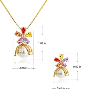 Picture of Latest Flowers & Plants White Necklace and Earring Set