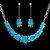 Picture of Shop Platinum Plated Opal Necklace and Earring Set with Wow Elements