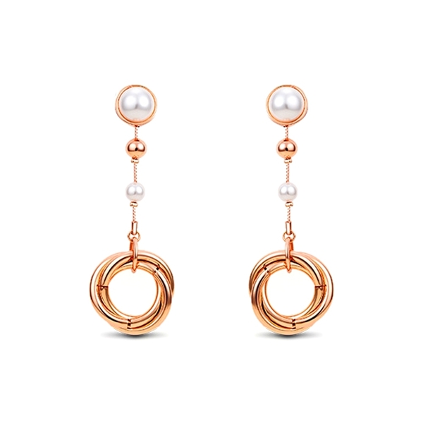 Picture of Online Wholesale Rose Gold Plated Venetian Pearl Drop & Dangle