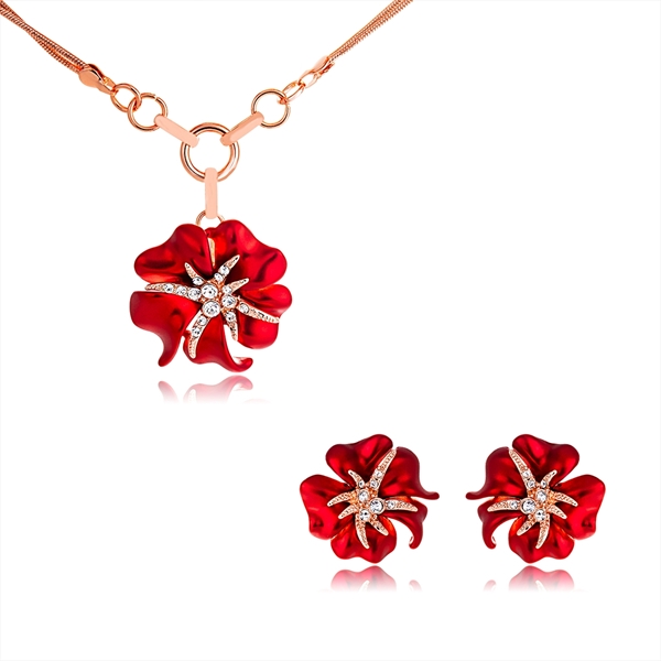 Picture of Distinctive Red Casual Necklace and Earring Set with Low MOQ