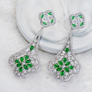 Picture of Top Big Platinum Plated Dangle Earrings