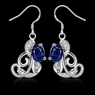 Picture of Brand New Blue Cubic Zirconia Drop & Dangle Earrings with Full Guarantee