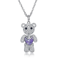 Picture of Nice Swarovski Element Platinum Plated Pendant Necklace