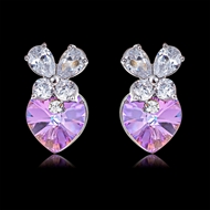 Picture of Designer Platinum Plated Fashion Stud Earrings with Easy Return