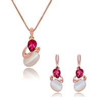 Picture of Long-Term Supplier Rose Gold Plated Opal (Imitation) 2 Pieces Jewelry Sets