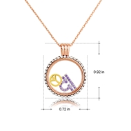 Picture of Charming Purple Cubic Zirconia Pendant Necklace As a Gift