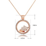 Picture of Fashion Cubic Zirconia Rose Gold Plated Pendant Necklace