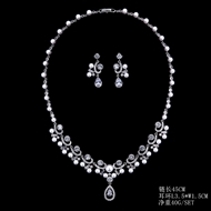 Picture of Copper or Brass Platinum Plated Necklace and Earring Set with Unbeatable Quality