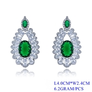 Picture of Good Quality Cubic Zirconia Platinum Plated Dangle Earrings