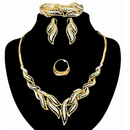 Picture of Iso9001 Qualified Zinc-Alloy Gold Plated 4 Pieces Jewelry Sets