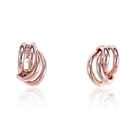 Show details for Pretty None-Stone Rose Gold Plated Stud
