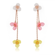 Picture of Staple Flower Pink Dangle Earrings with Low Cost