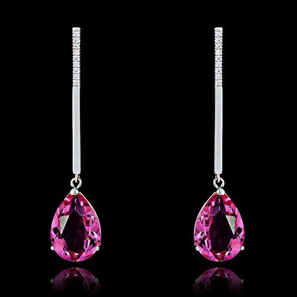 Picture of Fashionable And Modern Single Stone Platinum Plated Drop & Dangle