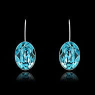 Picture of Touching Platinum Plated Sea Blue Drop & Dangle