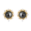 Show details for Wholesale Gold Plated Black Stud Earrings at Great Low Price